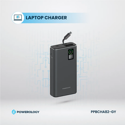 The Powerology Aluminum 20000mAh Power Bank is a strong and adaptable power supply to charge devices anywhere. A massive 20000mAh battery packs inside