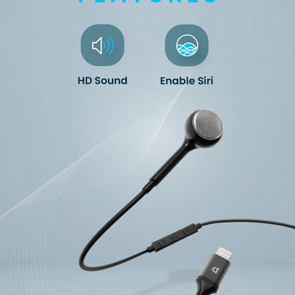 Powerology Single Earphone with MFi Lightning Connector