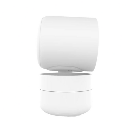 White electronic device with a cover on a white background