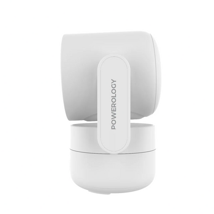 White electronic device with 'Powerology' branding on a white background