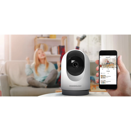 The Powerology Indoor PTZ Smart Camera is a perfect choice to secure your home. This camera delivers crystal clear images with full HD resolution of 2