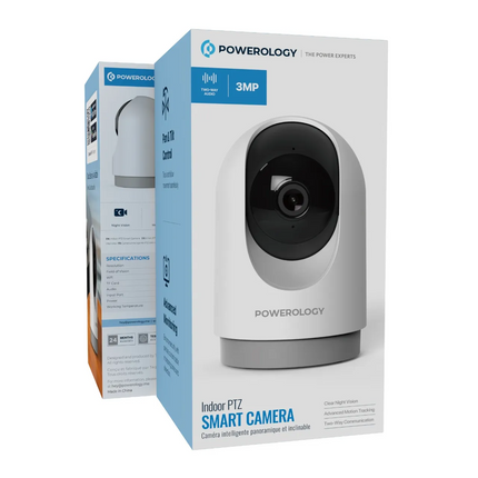 The Powerology Indoor PTZ Smart Camera is a perfect choice to secure your home. This camera delivers crystal clear images with full HD resolution of 2
