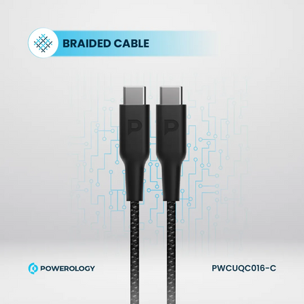 The Powerology 20W Single C Port PD Charger is designed for fast and efficient charging. Paired with a Type C to C 60W cable, it delivers up to 20W of