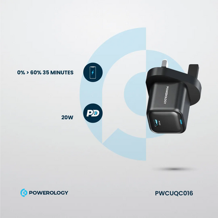 Powerology Ultra-Compact GaN Charger is an advanced charging solution with GaN Technology and USB Type-C Fast Charging. Its rapid charging feature all