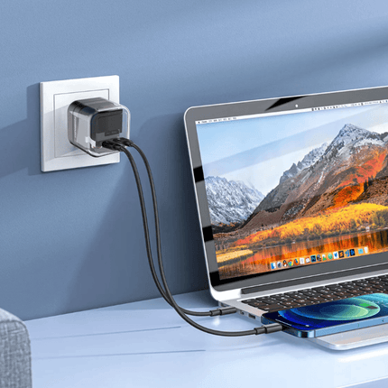 Powerology Crystalline Series Dual PD GaN Charger With Folding Plugs - Clix