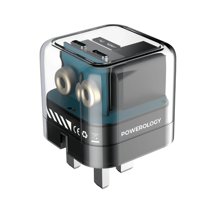 Powerology Crystalline Series Dual PD GaN Charger With Folding Plugs - Clix