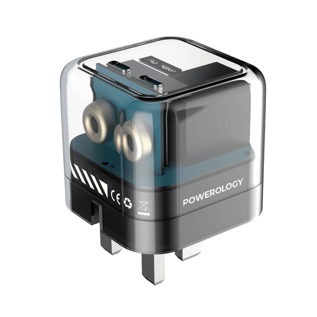 Powerology Crystalline Series Dual PD GaN Charger With Folding Plugs - Clix