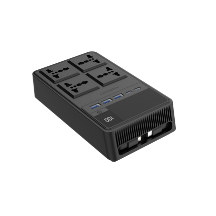 Powerology 2500W 4 AC Power Strip With Built-In Retractable Cables