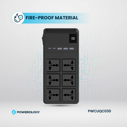 The Powerology 2500W 6AC Power Strip with Built-In Retractable Cables - Black is the most versatile tool for charging and powering devices in a home o