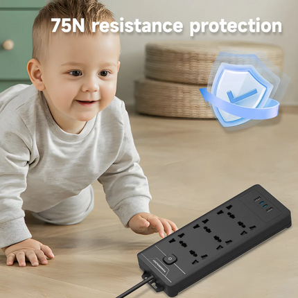 The Powerology 6AC 2500W Power Strip is a universal and high-speed charging strip that can accommodate all your power needs. It has a universal input 