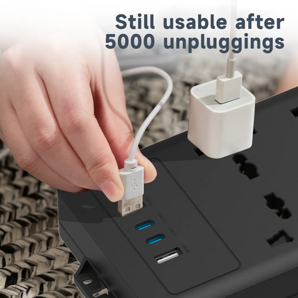 The Powerology 6AC 2500W Power Strip is a universal and high-speed charging strip that can accommodate all your power needs. It has a universal input 