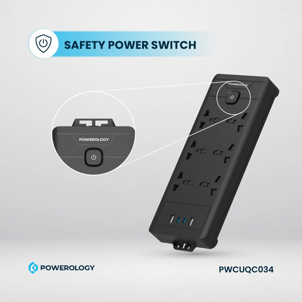 The Powerology 6AC 2500W Power Strip is a universal and high-speed charging strip that can accommodate all your power needs. It has a universal input 