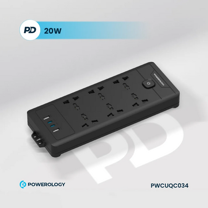 The Powerology 6AC 2500W Power Strip is a universal and high-speed charging strip that can accommodate all your power needs. It has a universal input 