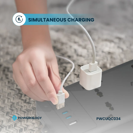 The Powerology 6AC 2500W Power Strip is a universal and high-speed charging strip that can accommodate all your power needs. It has a universal input 