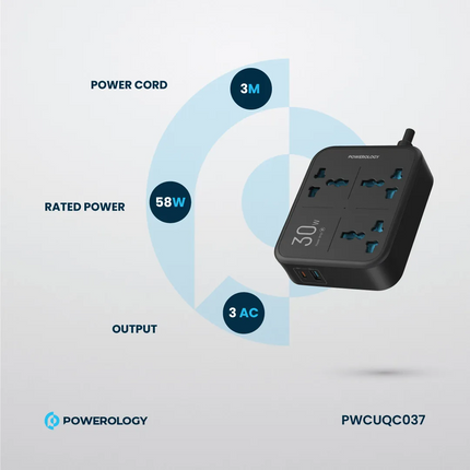 The Powerology Power Strip 3250W is a high-performance, multifunctional power solution for your home or office. Famous for the great 3250W rated power