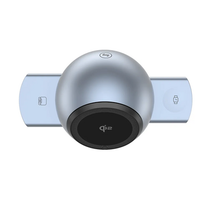 The Powerology Qi2 Speaker Charge Station is a revolutionary single-product device that charges your essentials and produces sound. It has a 1000mAh c