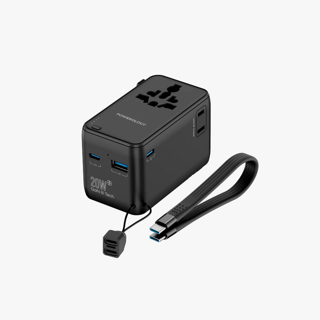 The Powerology 2500W Universal Travel Adapter with a 4000mAh Power Bank is a true all-in-one global charge solution; it has been designed for utmost c