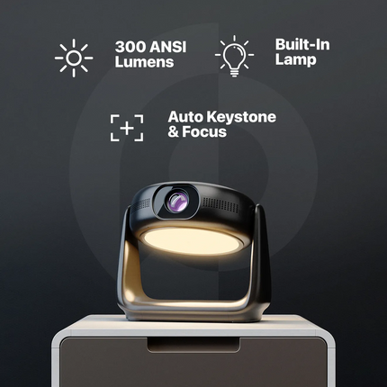 The Powerology Rotating Stand Portable Projector is a state-of-the-art device that brings the magic of the big screen right into your home with its ad