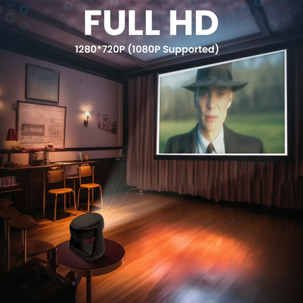 The Powerology Rotating Stand Portable Projector is a state-of-the-art device that brings the magic of the big screen right into your home with its ad