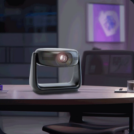The Powerology Rotating Stand Portable Projector is a state-of-the-art device that brings the magic of the big screen right into your home with its ad