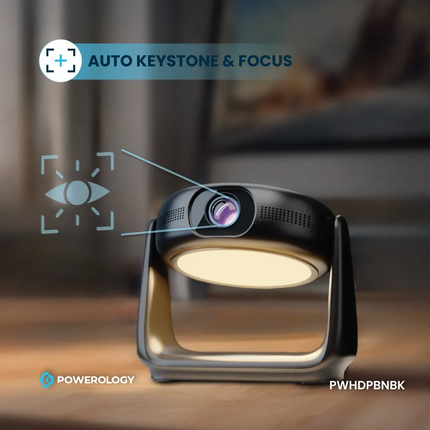 The Powerology Rotating Stand Portable Projector is a state-of-the-art device that brings the magic of the big screen right into your home with its ad