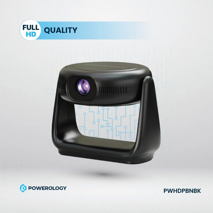 The Powerology Rotating Stand Portable Projector is a state-of-the-art device that brings the magic of the big screen right into your home with its ad