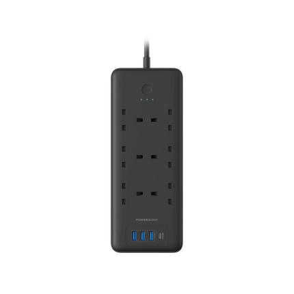organize your desk by use of Powerology 6 AC
Multi-Port Power Strip! This multi-Port 48W Power hub is an all-in-one device
and is a clever choice for 