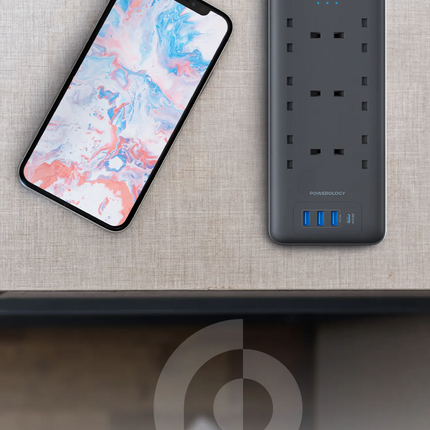 organize your desk by use of Powerology 6 AC
Multi-Port Power Strip! This multi-Port 48W Power hub is an all-in-one device
and is a clever choice for 