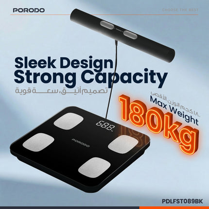 Porodo Lifestyle Precise Analysis Smart Scale - The Porodo Lifestyle Precise Analysis Smart Scale-Black is designed to give accurate body composition information