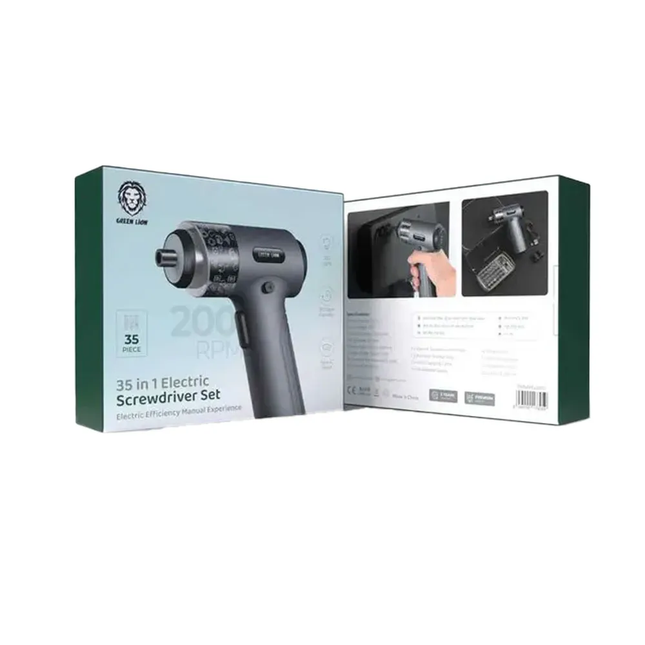 GREEN LION 35 IN1 ELECTRIC SCREWDRIVER SET - BLACK