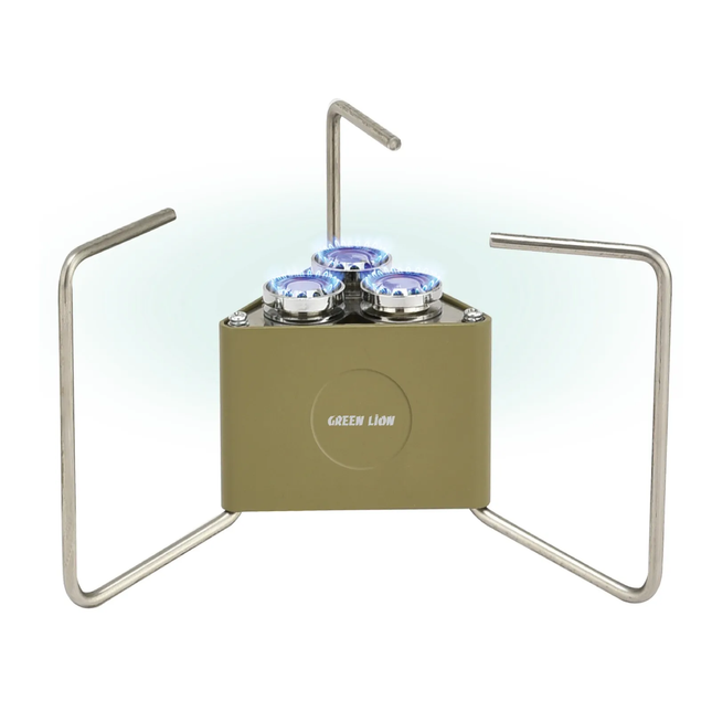 GREEN LION 3-BURNER FOLDABLE CAMPING STOVE - KHAKI