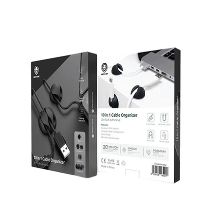 GREEN LION - 10 IN 1 CABLE ORGANIZER - BLACK