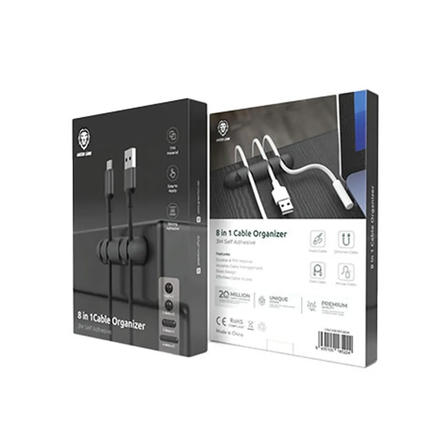 GREEN LION - 8 IN 1 CABLE ORGANIZER - BLACK