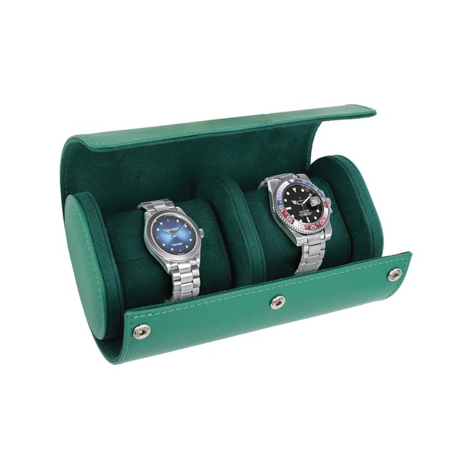 GREEN LION DUO WATCH ROLL CASE - GREEN