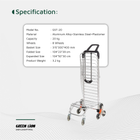 GREEN LION FOLDABLE SHOPPING TROLLEY - SILVER