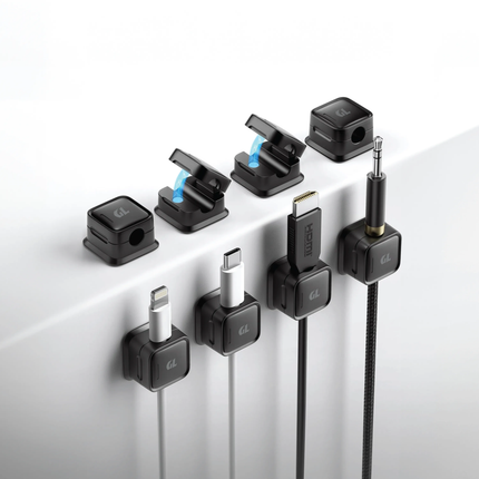 GREEN LION MAGNETIC  CLIP CABLE ORGANIZER  10 PCS/SET - BLACK