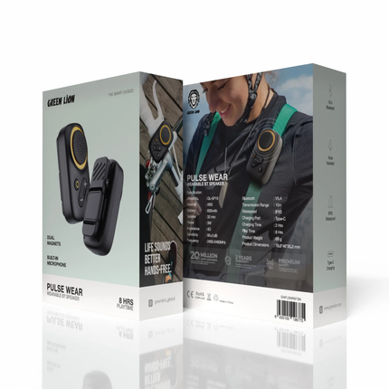 GREEN LION PULSE WEAR WEARABLE BT SPEAKER - BLACK