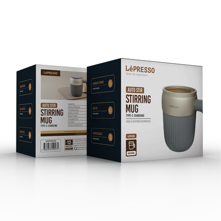 LEPRESSO MAGNETIC MIXING CUP 450ML - GREY