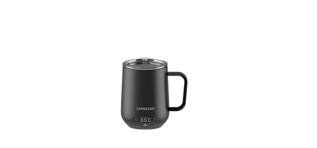 LEPRESSO HEATED MUG 12OZ WITH WIRELESS CHARGING PAD - BLACK