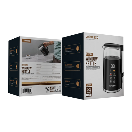 Lepresso Electric Window Kettle Multi-Temprature Display - Black