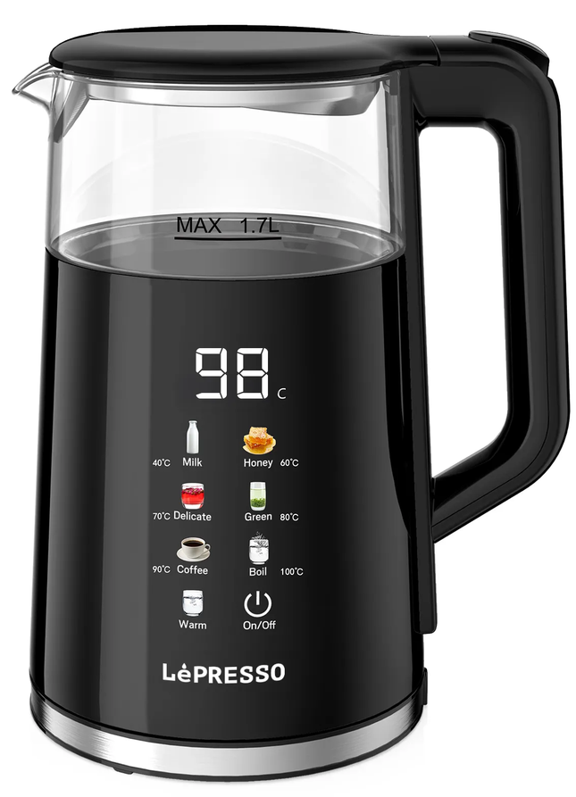 Lepresso Electric Window Kettle Multi-Temprature Display - Black