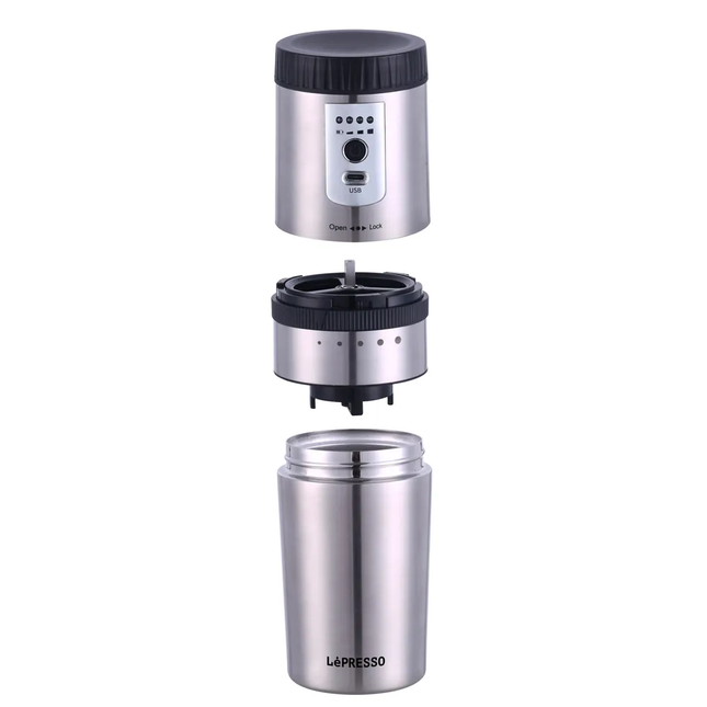 LePresso Portable Mug Burr Grinder Coffee Maker