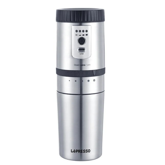 LePresso Portable Mug Burr Grinder Coffee Maker