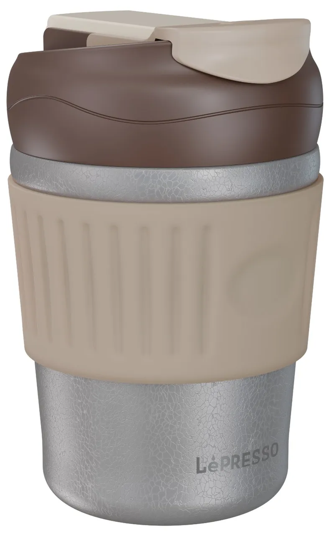 LEPRESSO MORNINGSCAPE TUMBLER MUG DUAL SIP - GRAY