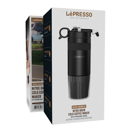 Lepresso Nitro Brew Cold Coffee Maker with Pressure Gauge - Black