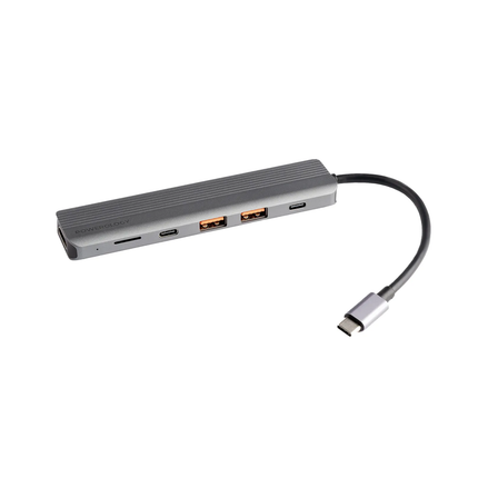 Powerology 6-in-1 Slim 4K HDMI USB-C Hub