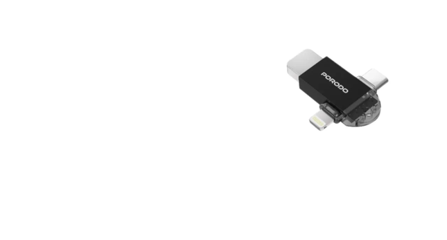 PORODO 3-IN-1 MEMORY CARD READER - BLACK