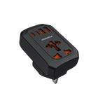 PORODO 2500W EU PIN TRAVEL ADAPTER - BLACK