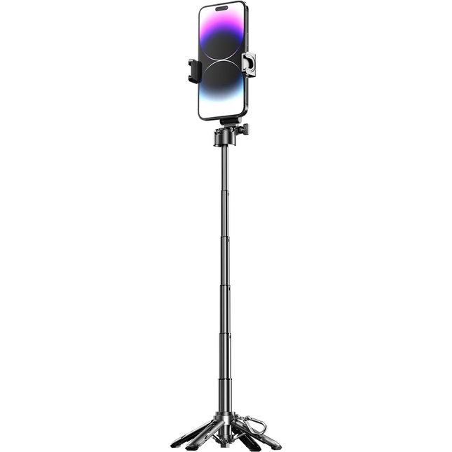 PORODO FOLDABLE SELFIE STICK WITH EXTENDABLE TRIPOD - BLACK