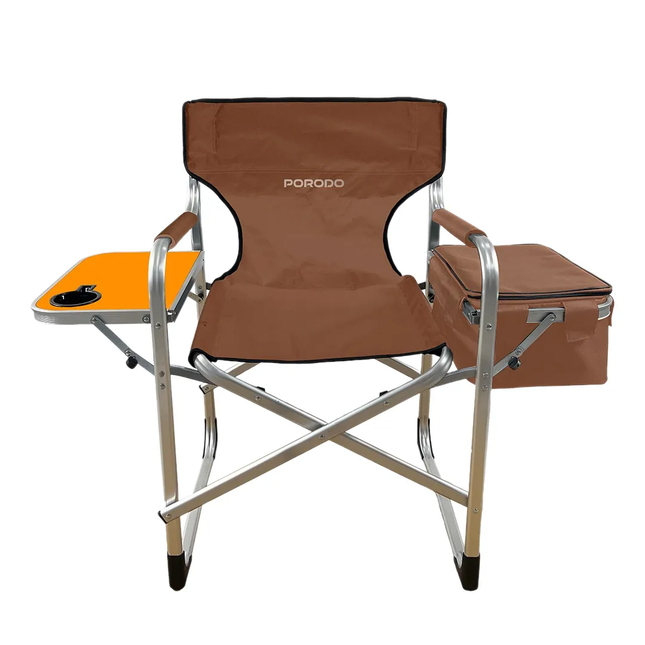 Porodo Lifestyle Outdoor Folding Aluminum Chair with Side Table & Cup Holder